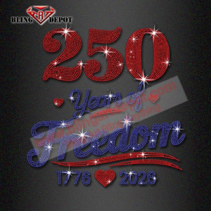250 Years America Rhinestone 250 years of freedom heat transfer 1776-2026 250 Years America Rhinestone 250 years of freedom heat transfer 1776-2026